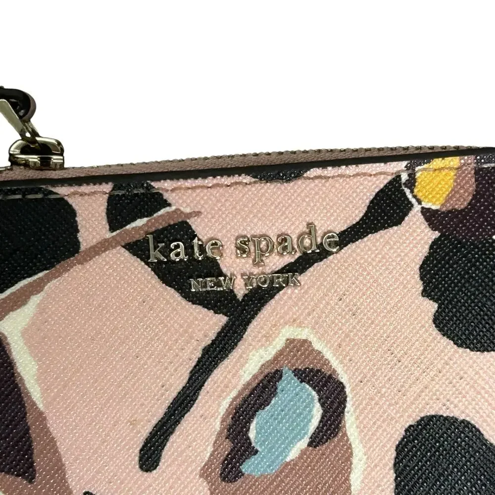 Kate Spade Cameron Paper Rose Small L-Zip Bifold Wallet